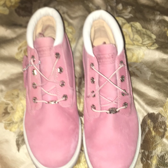 Pink Timberland Waterproof Ankle Boots with white - Picture 4 of 5